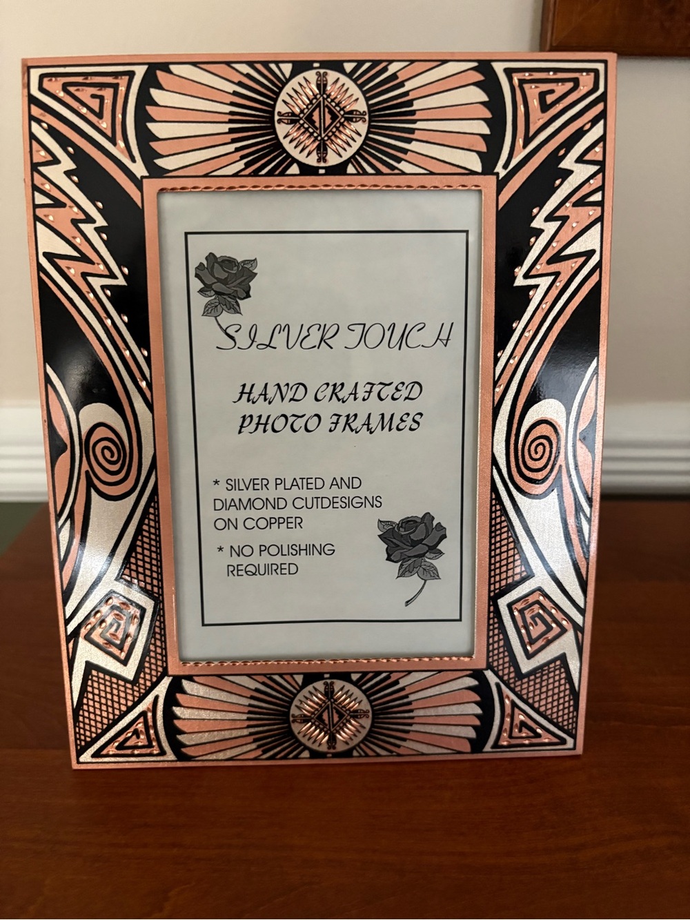 Silver Touch Hand Crafted Silver Plated and Diamond Cut on Copper Picture Frame